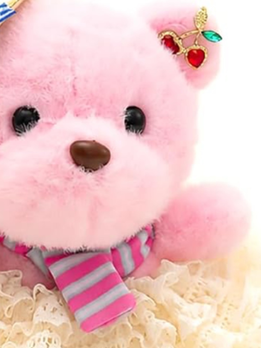 Plush pink bear bag charm keychain new in box - Picture 3 of 7